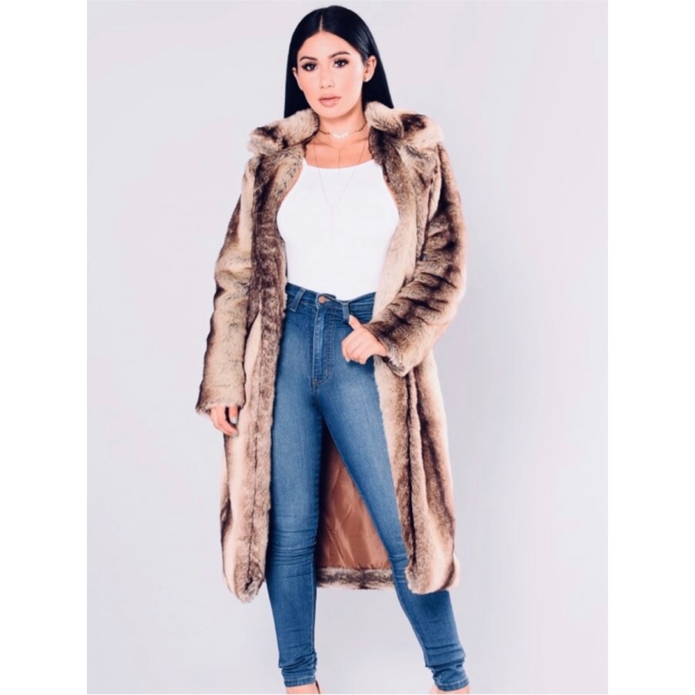 New Long Faux Fur Coat